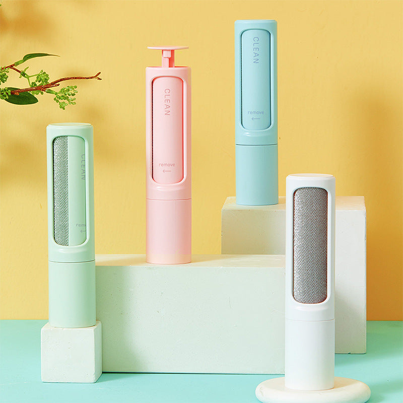 PawGloss 2-in-1 reusable pet hair remover brush with self-cleaning collection chamber