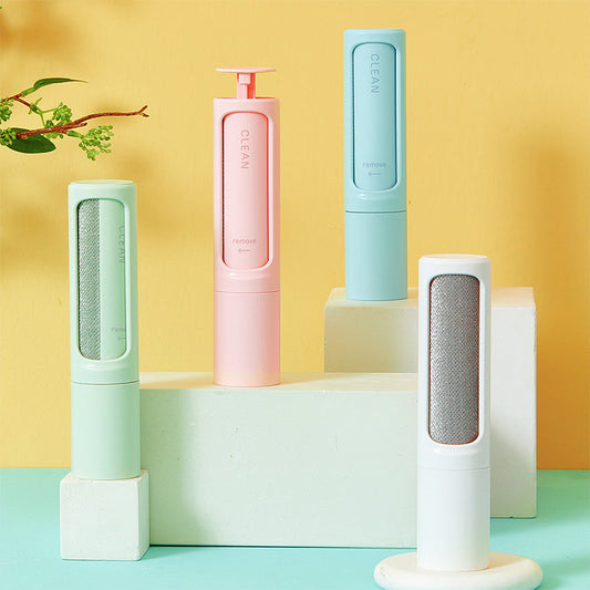 PawGloss 2-in-1 reusable pet hair remover brush with self-cleaning collection chamber