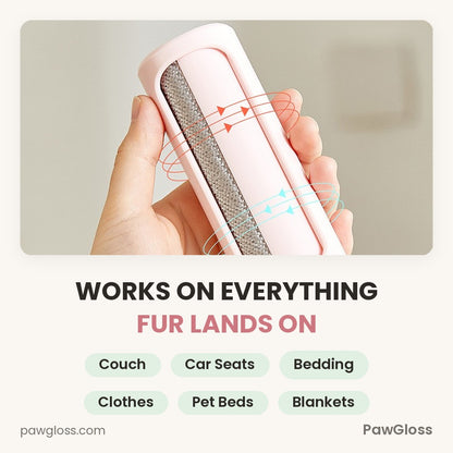 PawGloss works on couches, car seats, bedding, clothes, pet beds, and blankets